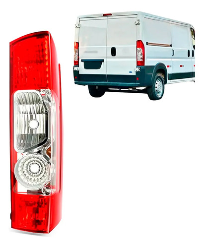 Lanterna Traseira P/ Ducato Furgao 2018 2019 A 2021 Com Furo Esquerdo/motorista Bicolor
