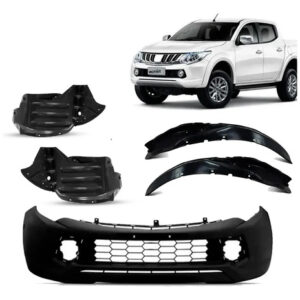 Kit Parachoque P/ L200 Triton 2017 A 2020 Com Kit Parabarros Preto