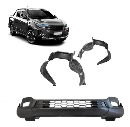 Kit Spoiler C/ Par Parabarro P/ Strada Endurance 2020 A 26 Preto