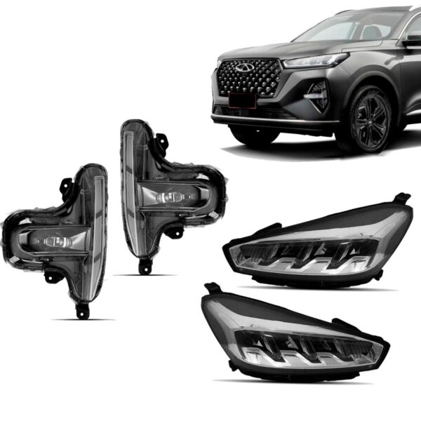Kit Farois E Milhas Para Tiggo 7 Pro Sport 2021 2023 A 2026 Preto