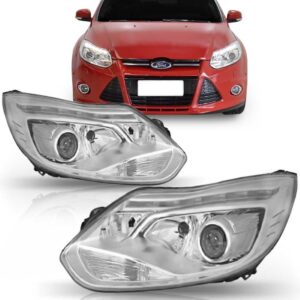 Farol Para Focus 2014 A 2015 Eletrico Cromado C/motor C/led Esquerdo/motorista