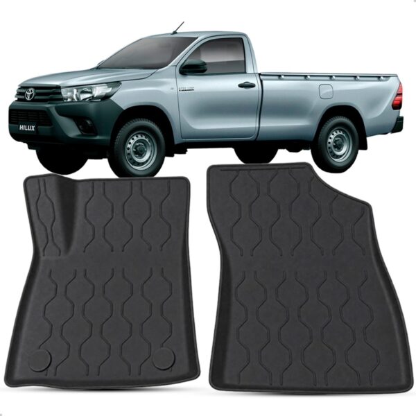 Tapete Bandeja 3d Hilux Cab. Simples 2016 A 2026 Impermeável Cinza-escuro