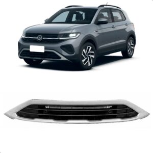 Grade Central Pchoque T-cross 2025 2026 Preta Frisos Prata Preto Brilhante