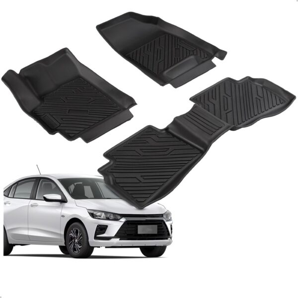 Tapete Impermeável Antiderrapante Onix Sedan 2021 A 26 3 Pçs Preto