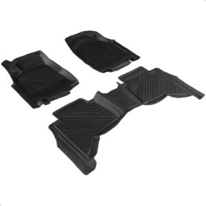 Tapete Impermeável Para S10 Cabine Dupla 2012 A 2024 3 Peças Preto
