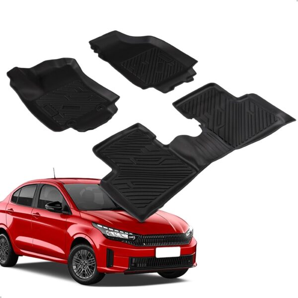 Tapete Impermeável Antiderrapante Cronos 2018 A 2026 3 Peças Preto
