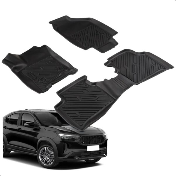 Tapete Impermeável Antiderrapante Fastback 2025 2026 3 Peças Preto