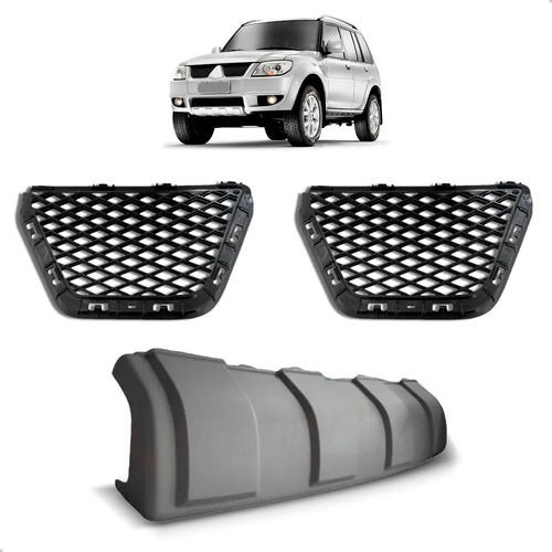 Kit Grade E Spoiler Para Pajero Tr4 2009 2010 2011 A 2015 Cinza