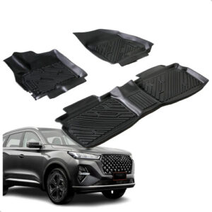 Tapete Interno Para Tiggo 5 / 5x Pro 2023 A 2026 3 Peças Preto