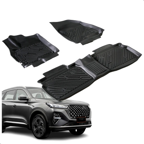 Tapete Interno Para Tiggo 5 / 5x Pro 2023 A 2026 3 Peças Preto