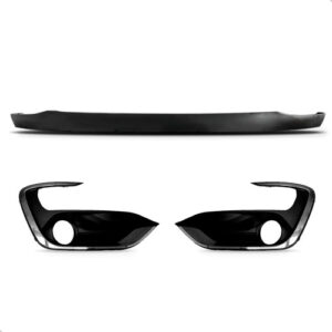 Kit Spoiler Com Par Grade De Milha Para Ford Ka 2019 A 2022 Preto Ambos Lados