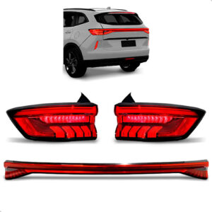 Kit Jogo De Lanternas Canto E Tampa P/ Haval H6 2023 A 2025 Ambos Lados Vermelho