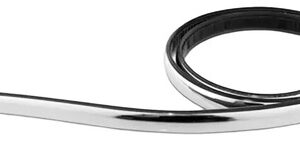 Friso Universal Largo Colante Preto Cromado Rolo 9 Metros Preto/cromado