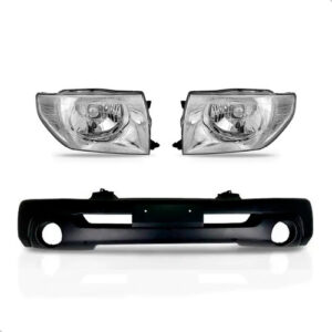Kit Parachoque E Par Farol Para Pajero Tr4 2004 2005 2006 Preto