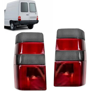 Par Lente Lanterna Tras P/ Fiorino 1986 A 1997 Modelo C Fumê Vermelho