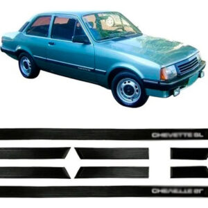 Friso Lateral Para Chevette Sl 1983 A 1986 (castelinho) Preto