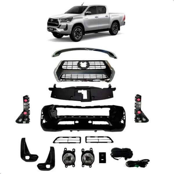 Kit Parachoque Dianteiro Hilux Srx 2021 2022 2023 Cab Dupla Preto