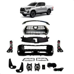 Kit Parachoque Dianteiro Hilux Srx 2021 2022 2023 Cab Dupla Preto