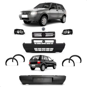 Kit Parachoque Uno 2005 2006 2007 2008 2009 2010 Á 2014 Way Preto