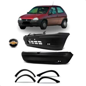 Kit Parachoque Corsa Wind 1994 1995 1996 97 1998 99 Completo Preto