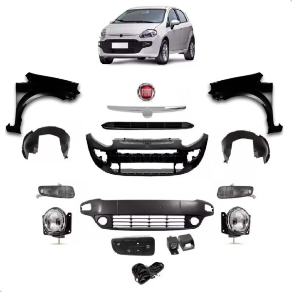 Kit Parachoque Punto 2013 2014 2015 2016 2017 Completo Preto