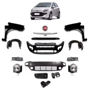 Kit Parachoque Punto 2013 2014 2015 2016 2017 Completo Preto