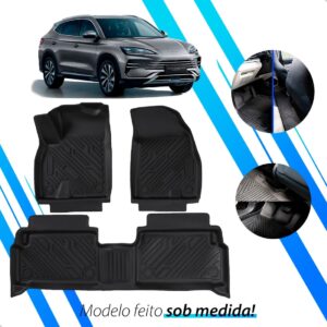 Tapete Interno Para Song Plus 2023 2024 2025 A 2026 3 Peças Preto