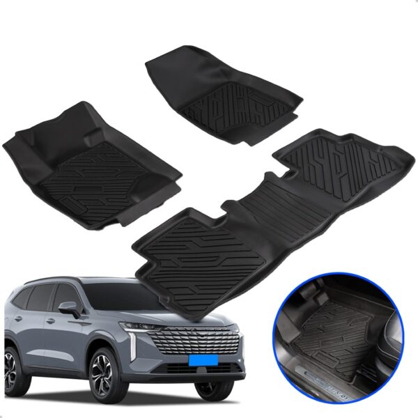Tapete Impermeável Antiderrapante Haval H6 2024 A 2026 3 Pçs Preto