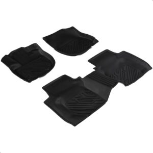 Tapete Impermeável Antiderrapante Fit 2014 15 A 2021 3 Peças Preto