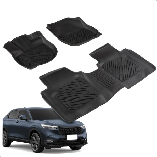 Tapete Impermeável Antiderrapante Hrv Hr-v 2015 A 2026 3 Pçs Preto
