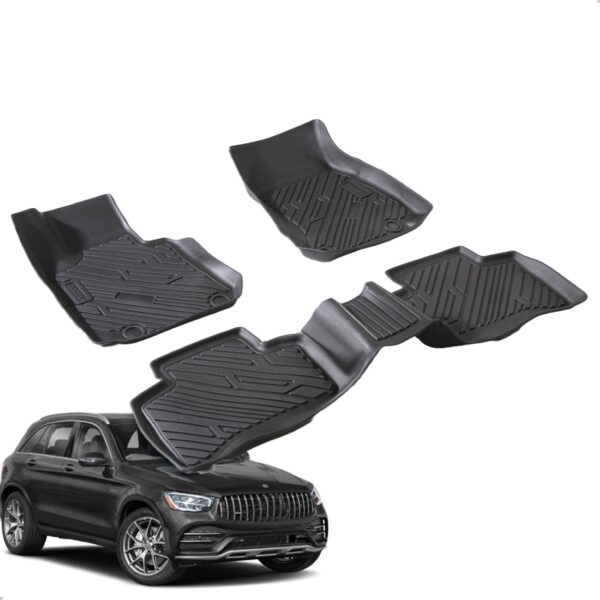 Tapete Antiderrapante Para Mercedes Glc 2016 17 A 2021 3 Pçs Preto
