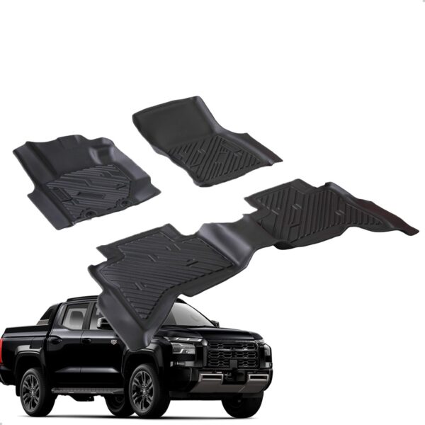 Tapete Antiderrapante L200 Triton Katana 2025 2026 3 Peças Preto