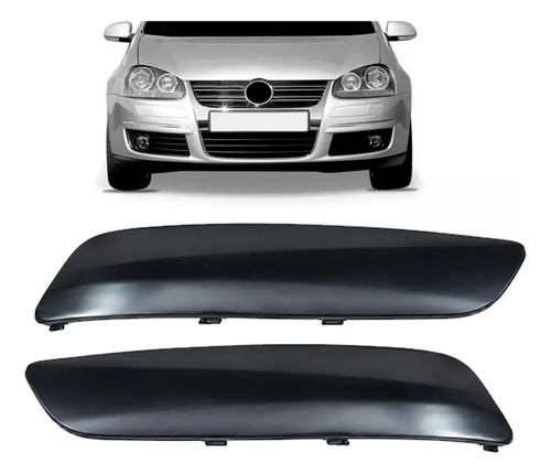 Par Moldura Do Parachoque Dianteiro P/ Jetta 2006 A 2011 Preto