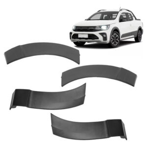 Kit 4 Molduras P/ Saveiro Robust G7 17/23 Pequenas Parachoq Preto