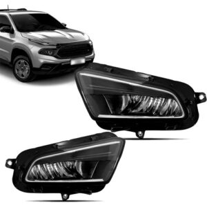 Kit Farol Inferior Para Toro 2022 2023 2024 A 2025 Com Led Preto