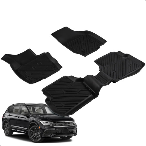 Tapete Interno Para Tiguan 5 Lugares 2018 A 2022 3 Peças Preto