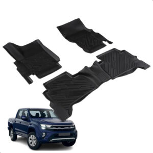 Tapete Interno Para Amarok 2010 2011 2012 A 2024 3 Peças Preto