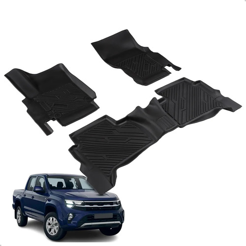 Tapete Interno Para Amarok 2010 2011 2012 A 2024 3 Peças Preto