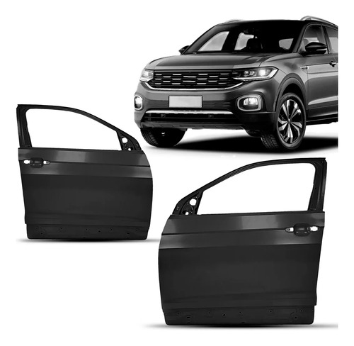 Par Porta Dianteira Para T-cross 2019 A 2024 Dianteira Ambos Preto