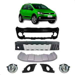 Parachoque Crossfox + Grades + Spoiler 2011 2012 2013 2014 Preto