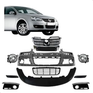 Kit Parachoque Dianteiro Jetta 2007 2008 2009 2010 Completo Preto