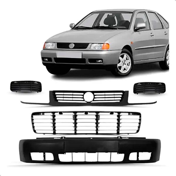 Kit Frente Grade Polo Classic 97 98 99 2000 01 2002 Completo Preto