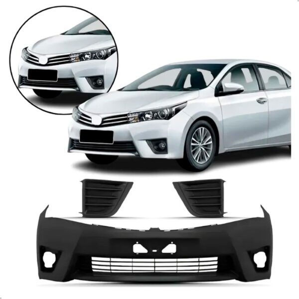 Kit Parachoque Dianteiro Corolla 2014 2015 16 2017 Sem Milha Preto
