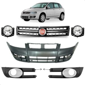 Kit Parachoque Completo Stilo 2007 2008 2009 2010 2011 Preto