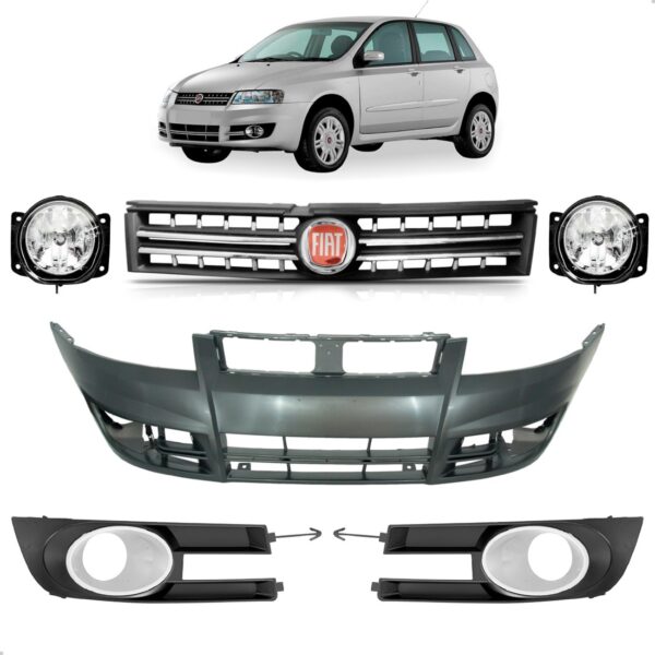 Kit Parachoque Completo Stilo 2007 2008 2009 2010 2011 Preto