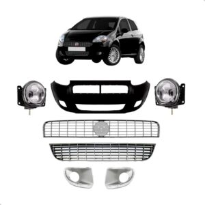 Parachoque Dianteiro Fiat Punto 2008 2009 2010 2011 2012 Kit Preto