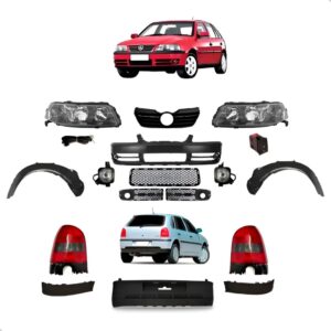 Kit Parachoque Diant Tras Gol G3 2002 Á 2005 Fase 2 Completo Preto