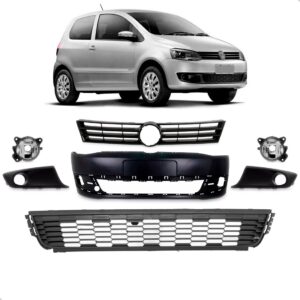 Kit Parachoque Fox 2011 2012 2013 2014 Com Grade E Milhas Preto