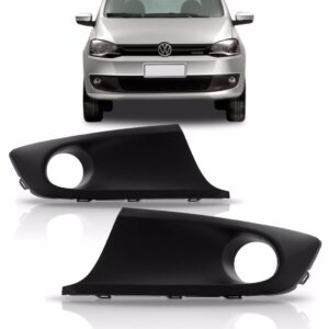 Kit Parachoque Fox 2011 2012 2013 2014 Com Grade E Milhas Preto