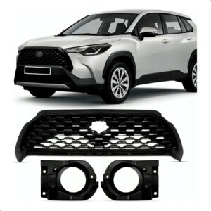 Kit Grade E Grade Milha Corolla Cross 2021 A 2024 1a Linha Preto Brilhante